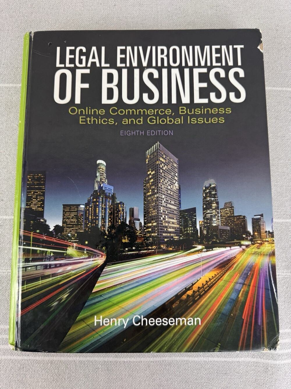 Pearson Legal Environment of Business 8th Ed Henry R. Cheeseman 2016 HC